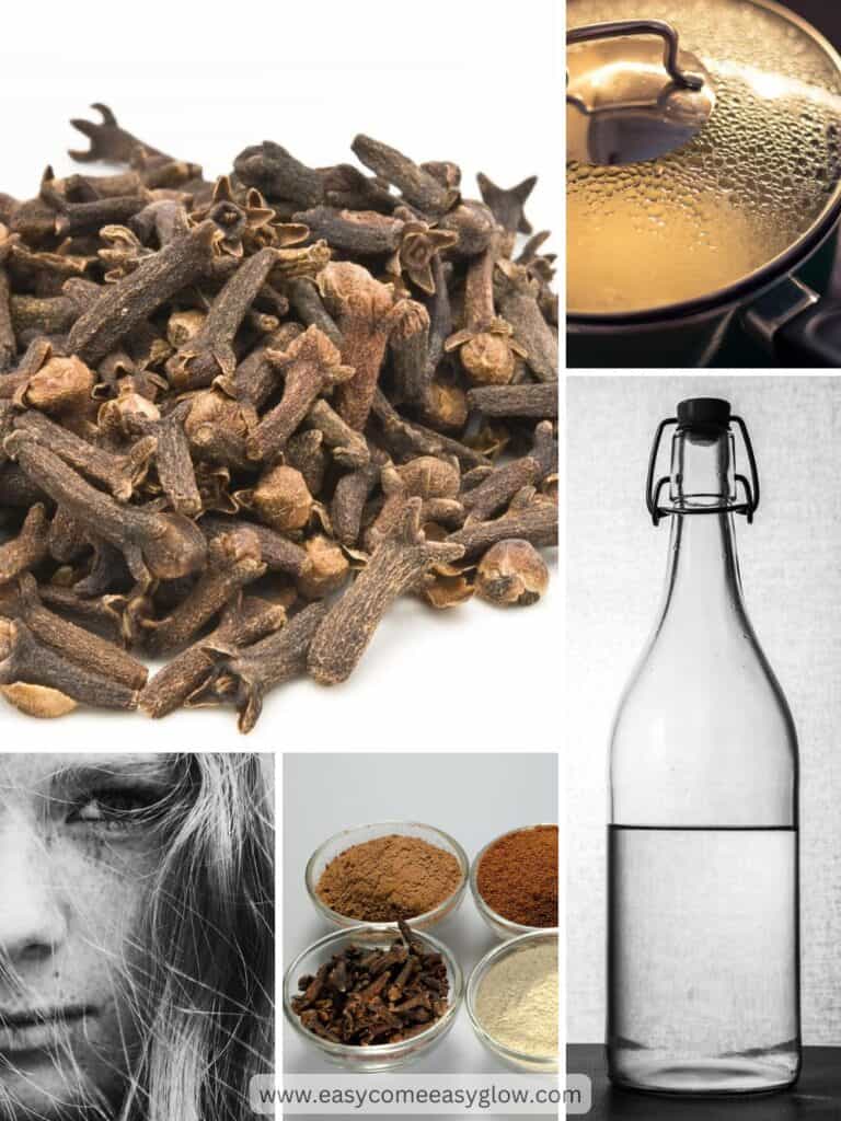 Clove water for skin collage